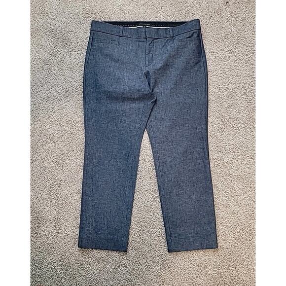 Banana Republic Sloan Cropped Pants Blue Textured Sz 10P Slimming Fit • EUC - Picture 2 of 9